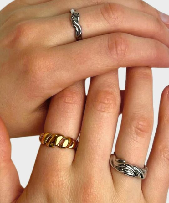 bold ring mix, guld och silver